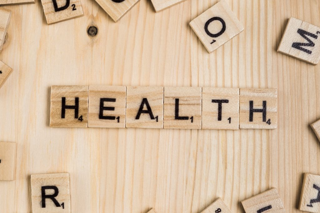 Health spelled in wooden blocks